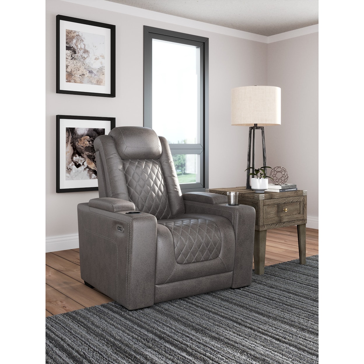 Signature Design by Ashley Hyllmont Power Recliner w/ Adj Headrest