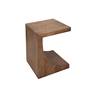 Modern Rustic Chairside Table with Center Cutout