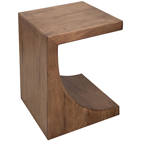 Modern Rustic Chairside Table with Center Cutout
