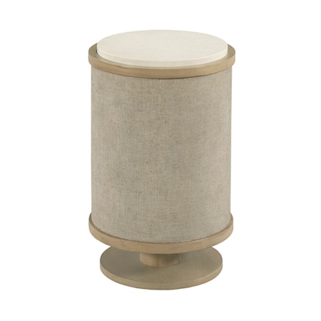 Round Linen Chairside Table