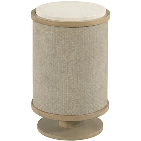 Round Linen Chairside Table