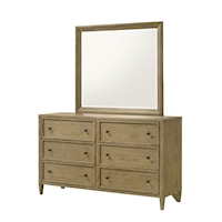 Rustic 6-Drawer Dresser and Mirror