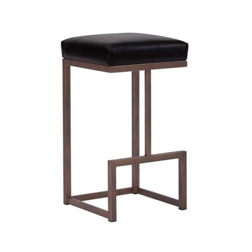 Hugo Non-Swivel Backless Barstool With No Welt