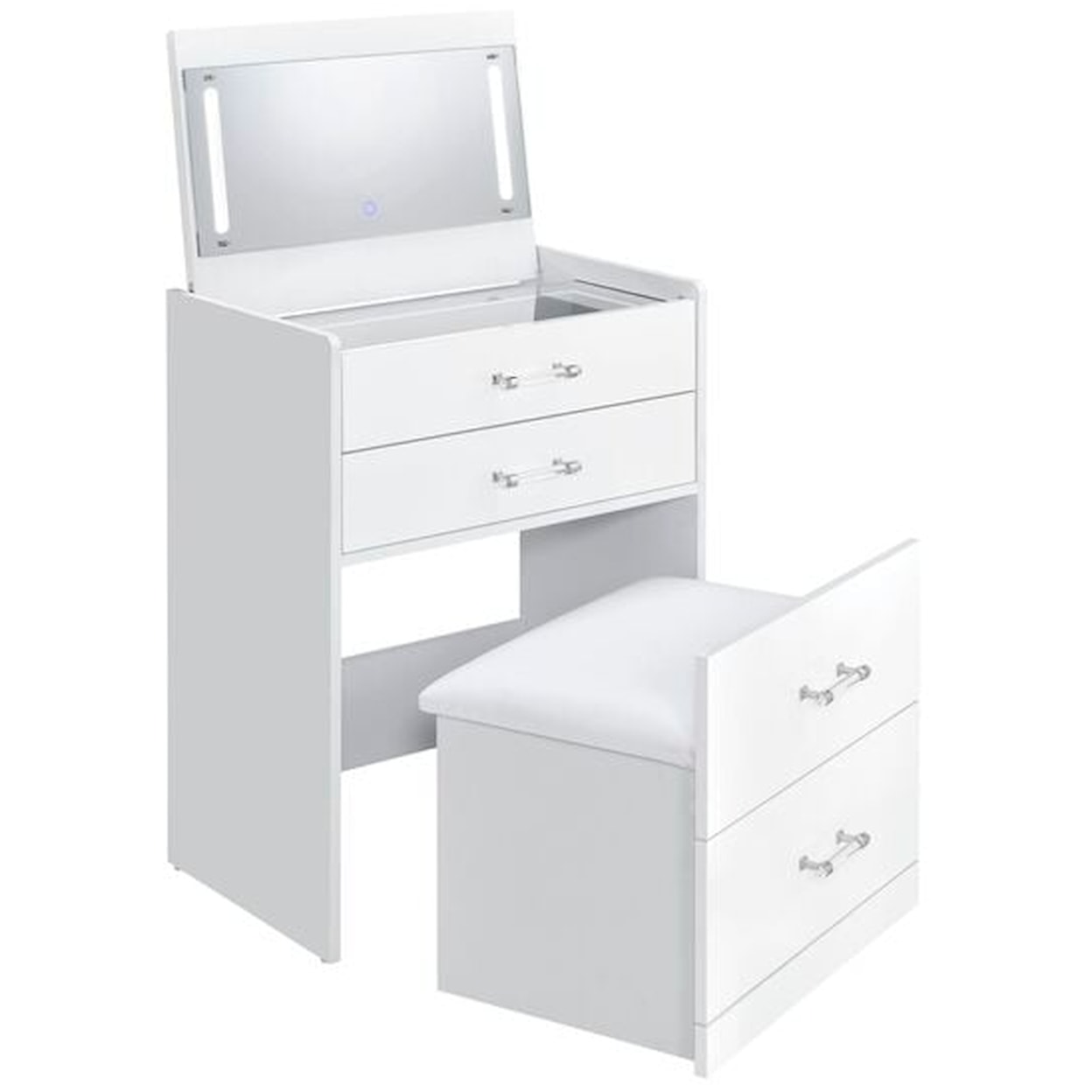 Elements Irvine V 13260 7 VNSP Contemporary Mini Vanity With Stool And elements-irvine-v-13260-7-vnsp-contemporary-mini-vanity-with-stool-and