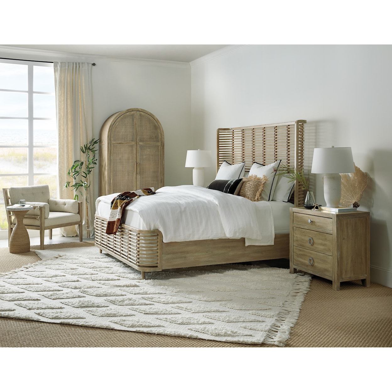 Hooker Furniture Surfrider Queen Rattan Bed