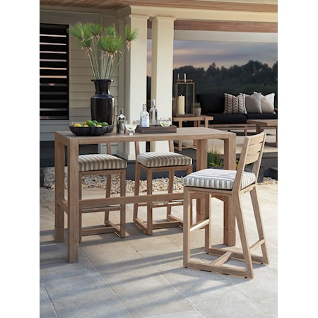 Outdoor 5-Piece Bar Height Dining Set