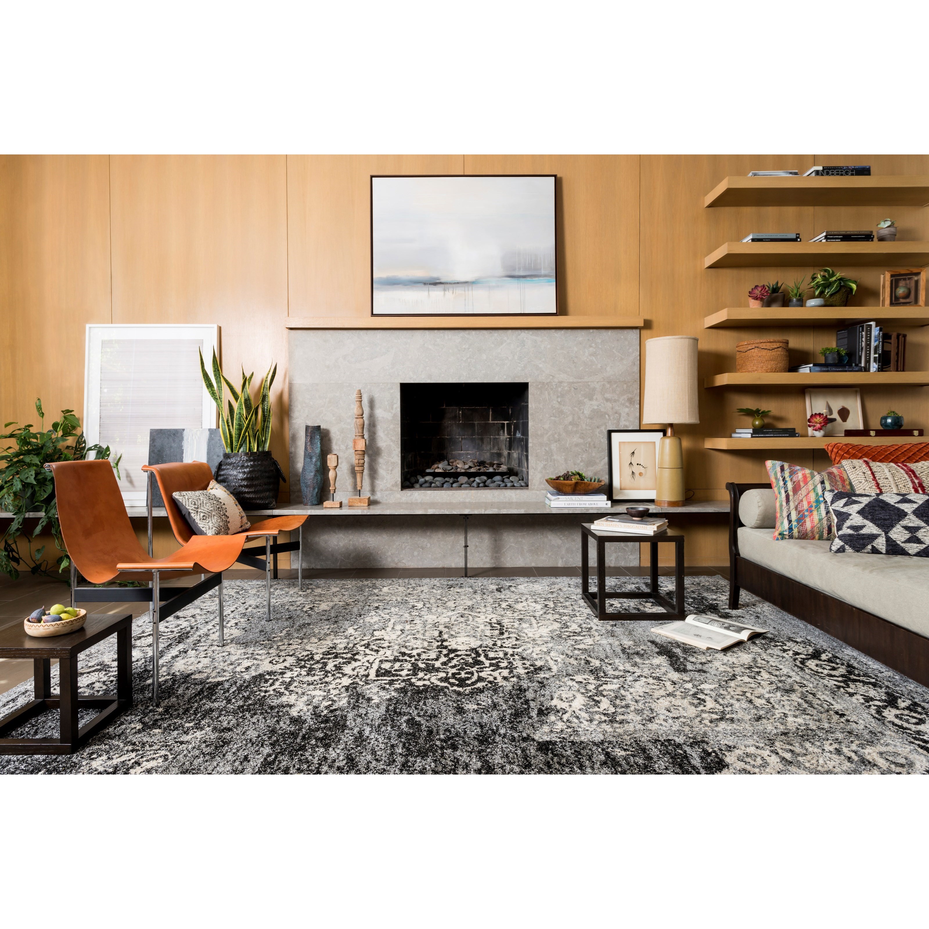 Loloi Rugs Emory 1'6" x 1'6"  Black / Ivory Rug