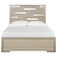 Glam Queen Panel Bed with Low Profile Footboard