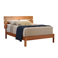 Transitional Queen Slat Bed