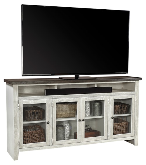 Transitional 74" Highboy Console with Wire Management