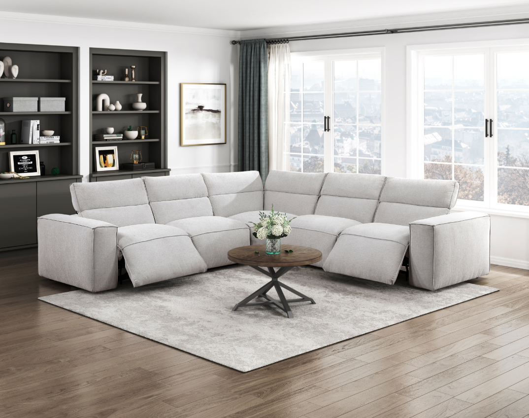 Homelegance Phoebe 5-Piece Power Reclining Sectional Sofa