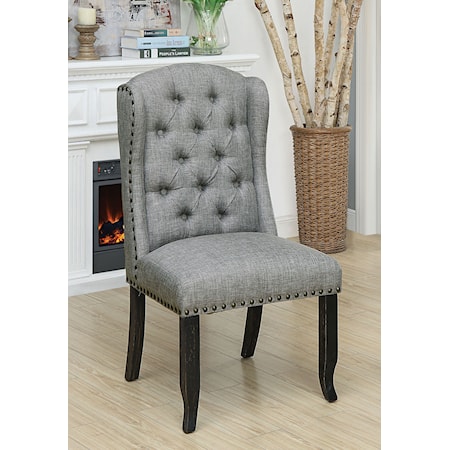 Wingback Upholstered Chair with Tufting