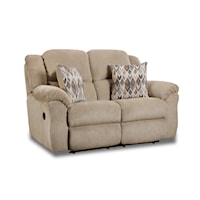 Casual Double Reclining Loveseat with Pillow Arms