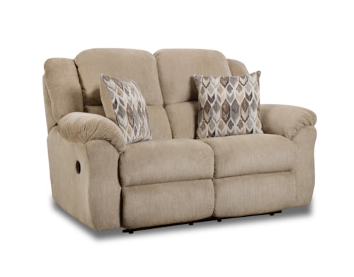 Casual Double Reclining Loveseat with Pillow Arms