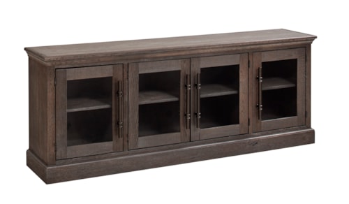Traditional 85" Console Table with Glass Doors