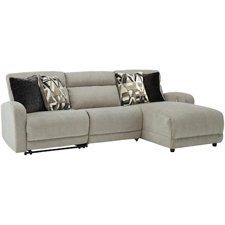 3-Piece Power Reclining Sectional with Press Back Chaise