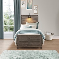 Modern Farmhouse Twin Panel Bed with LED Light