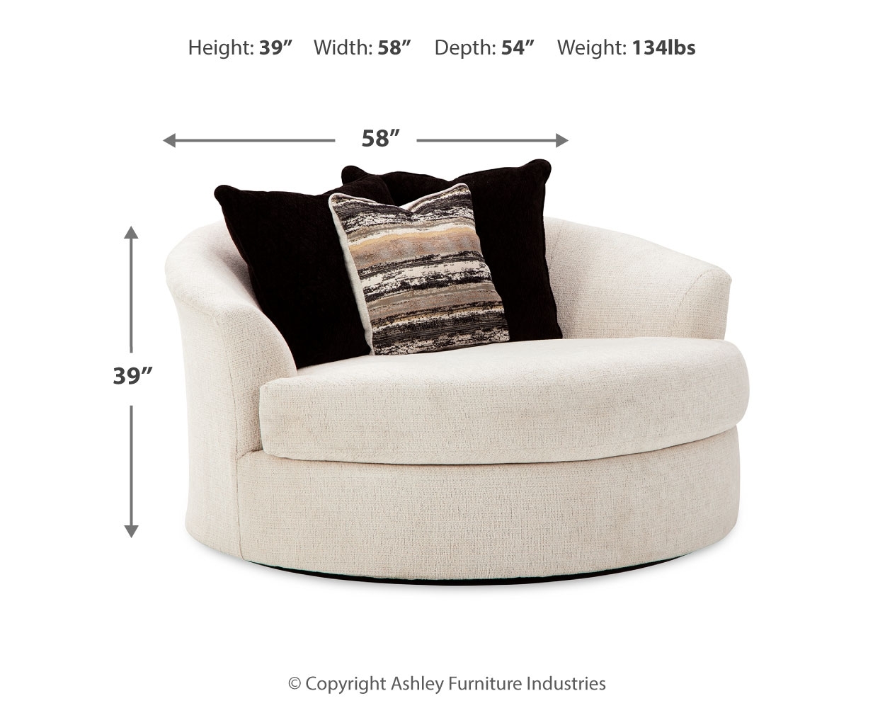 Oversized Round Swivel Chair