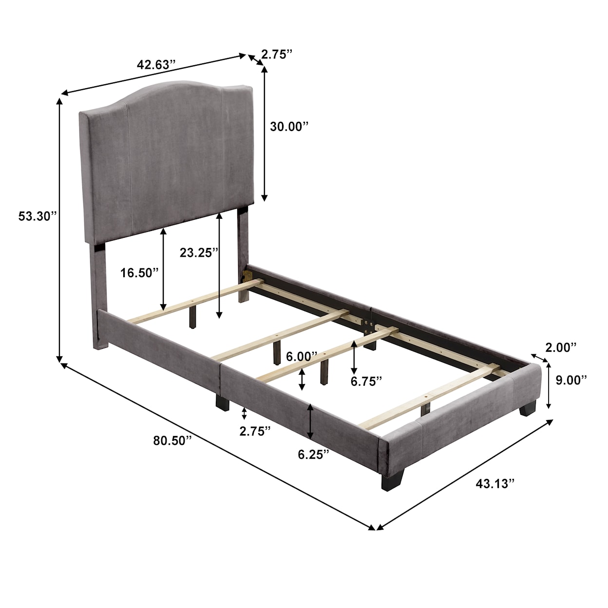 Accentrics Home Fashion Beds Twin Upholstered Bed