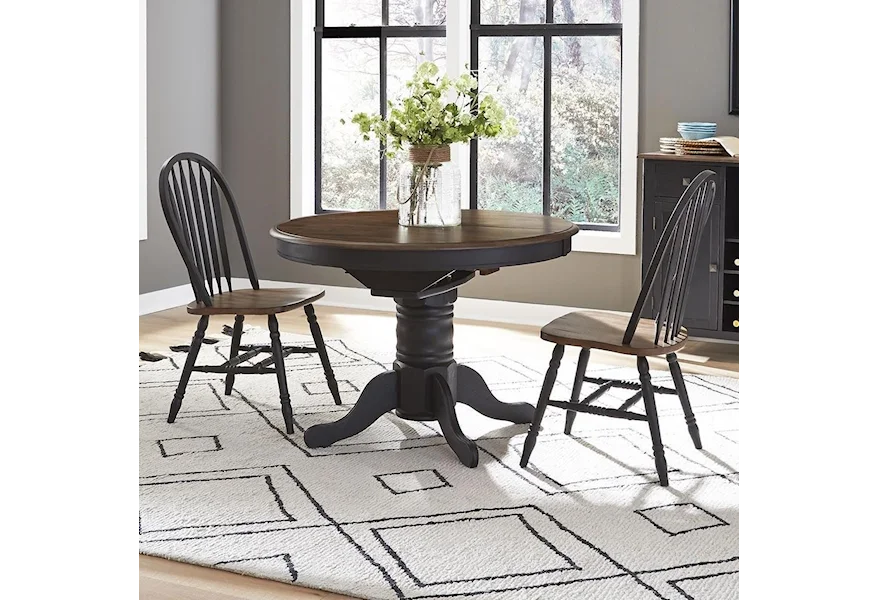 Carolina Crossing Pedestal Table and Chair Set by Liberty Furniture at Westrich Furniture & Appliances