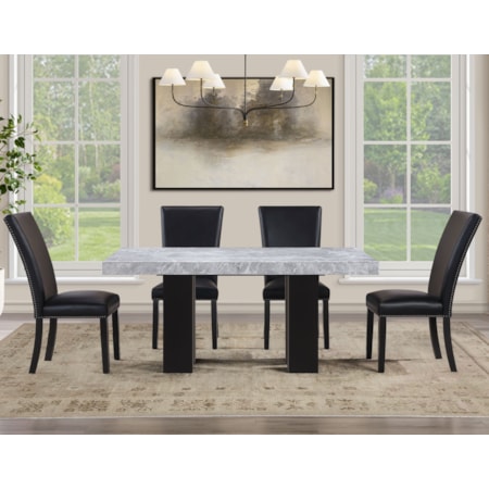 5-pc. Marble-Top Dining Set