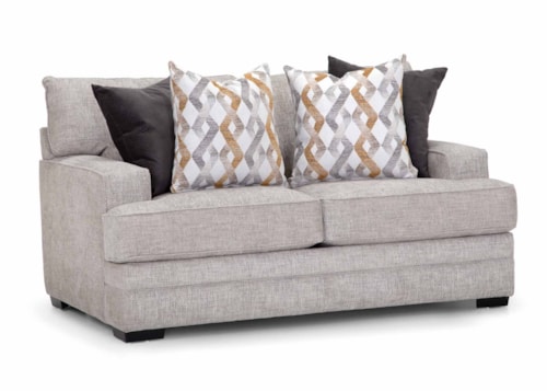 Transitional Loveseat with Track Arms