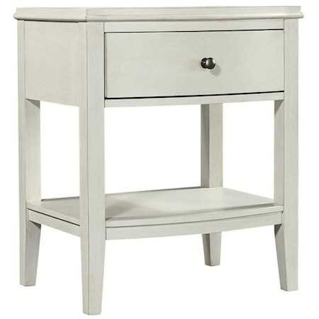 Transitional 1 Drawer Nightstand with Felt Lined Drawer