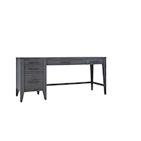 Contemporary Single Pedestal Desk with Dual A/C Outlets