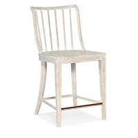 Casual Counter Height Dining Chair with Spindle Back and Metal Footrest