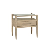 Transitional 1-Drawer Nightstand with Felt Lining
