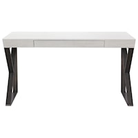 Contemporary 1-Drawer Writing Desk with Pullout Shelf