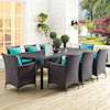 Modway Convene Outdoor 9 Piece Dining Set