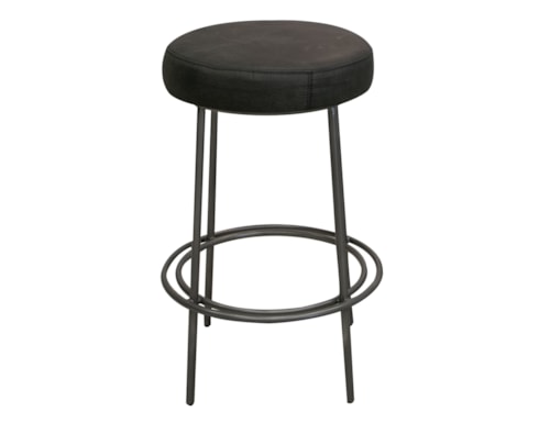Transitional 30" Upholstered Barstool with Iron Base