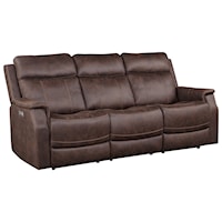 Casual Power Reclining Sofa with Power Headrest