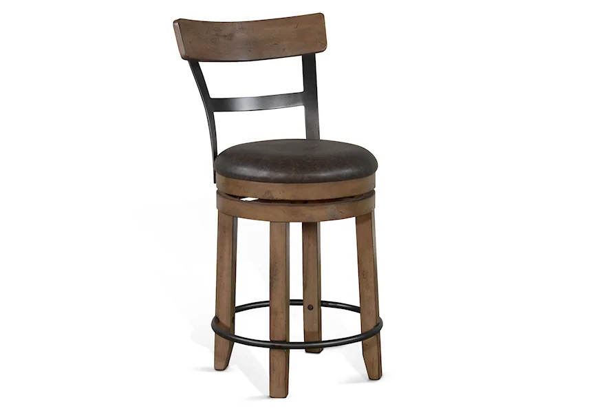 Doe Valley Swivel Stool with Back by Sunny Designs at Wayside Furniture & Mattress