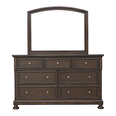 7-Drawer Bedroom Dresser and Mirror