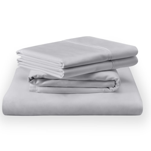 Queen Tempur Classic Cotton Sheet Set Silver Mist Linens