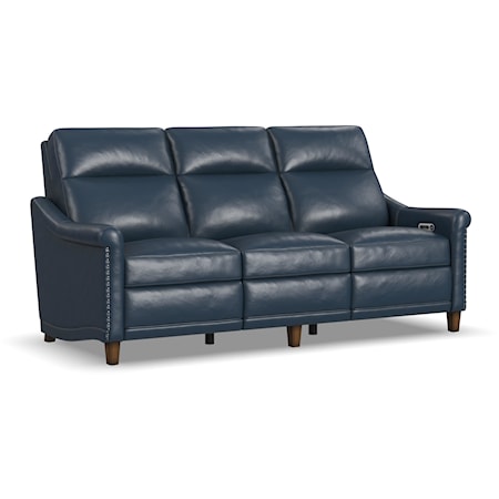 Transitional Power Reclining Sofa with Power Headrest