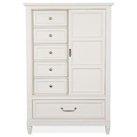 Cottage Style Door Chest with Felt-Lined Top Drawers