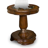 Traditional Chair Side Table with Pedestal Base