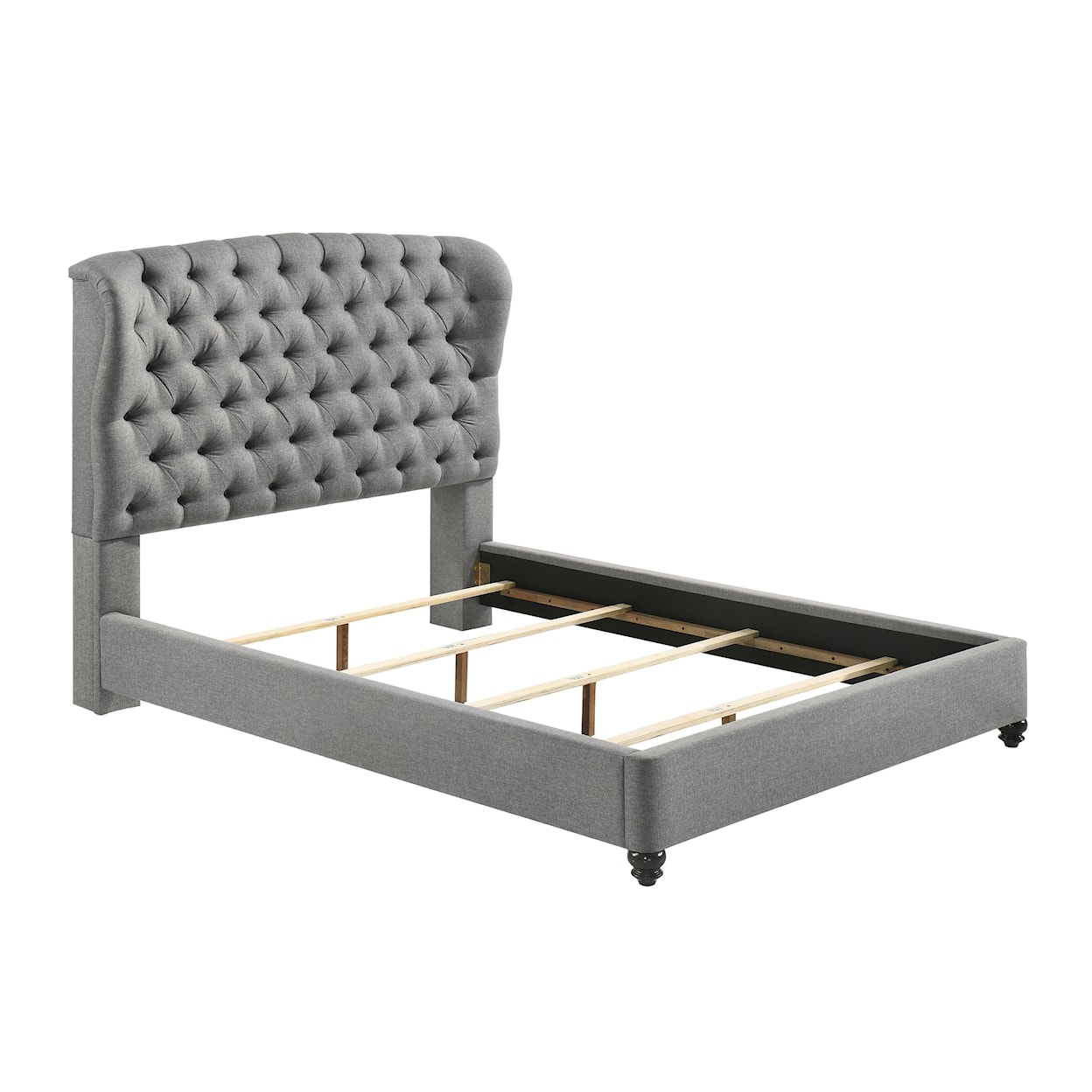 Crown Mark Linda Upholstered Queen Platform Bed with Tufting