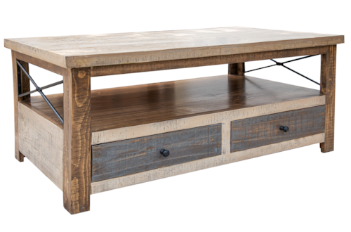 Rustic Cocktail Table with Casters