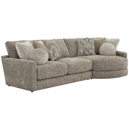 2-Piece Sectional Sofa with Piano Wedge