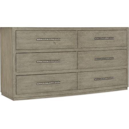 Casual 6-Drawer Dresser with Felt and Cedar Lined Drawers