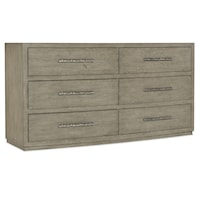 Casual 6-Drawer Dresser with Felt and Cedar Lined Drawers