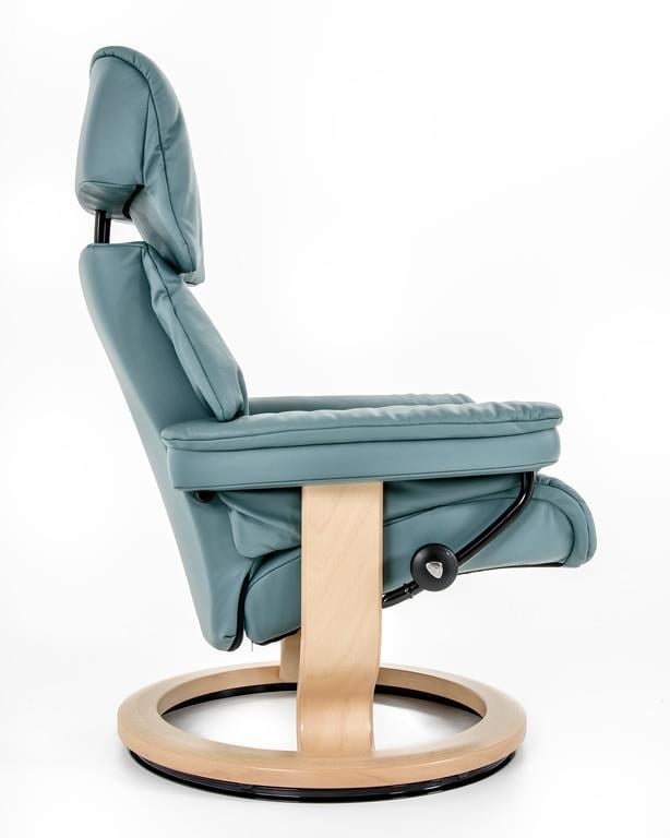 Medium Chair and Ottoman with Classic Base