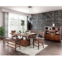 Rustic 7 Piece Counter Height Table Set