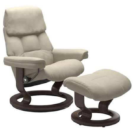 Small Ruby Classic Recliner & Ottoman