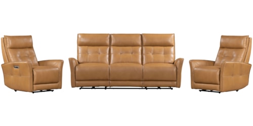 Mid-Century Modern Zero Gravity Power Reclining Sofa and Dual Recliners Set with Power Headrests