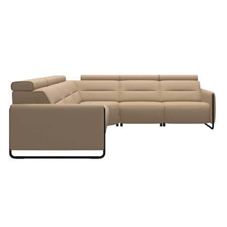 Power Recline Sectional Sofa with Steel Arms